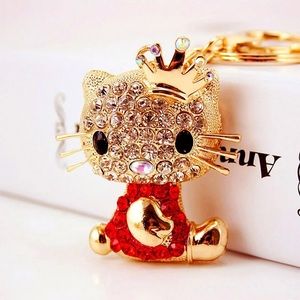 Hello kitty keychain made of SWAROVSKI Crystals.